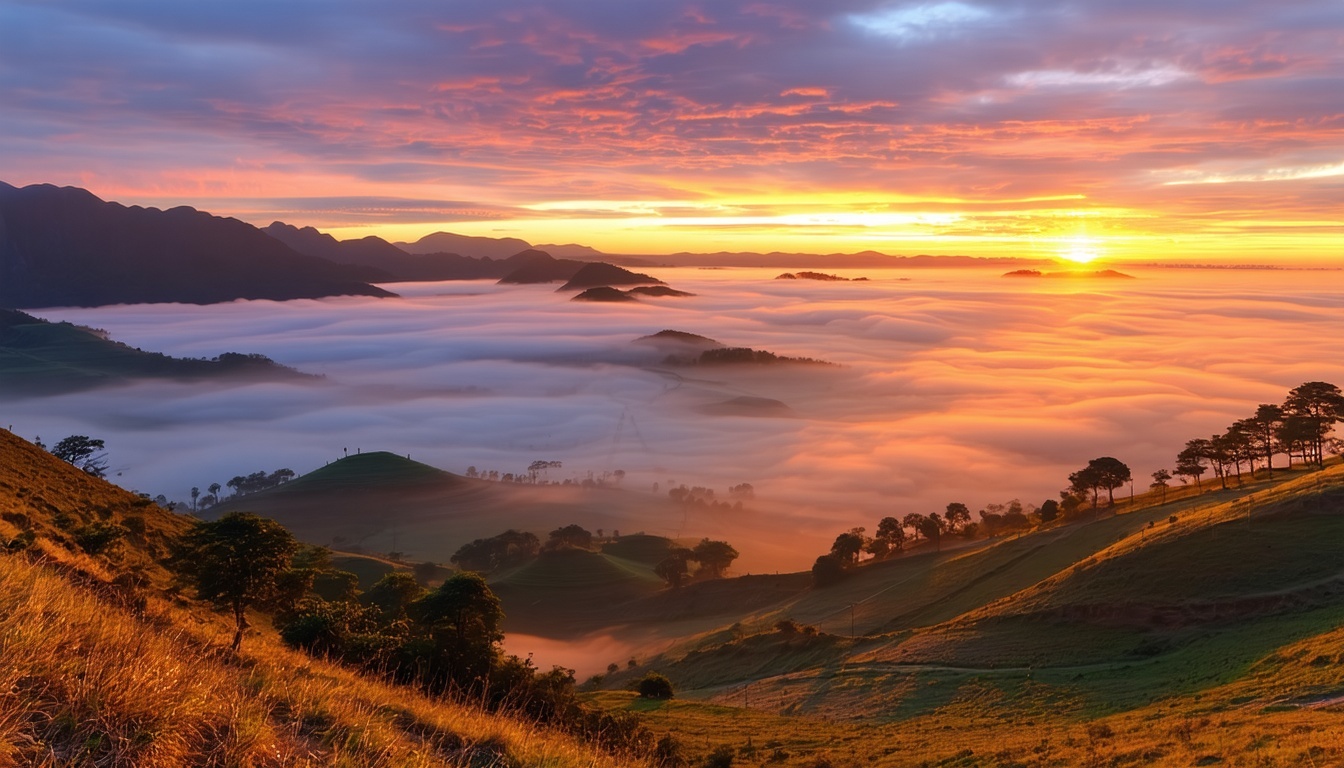 A breathtaking landscape photo taken at sunset, sh